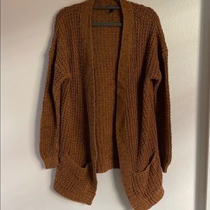 EXPRESS Brown Knitted Long Cardigan
